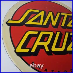 Vintage Santa Cruz Sign Skateboarding Surfing Advertisement Porcelain Gas Sign Vintage Santa Cruz Sign Skateboarding Surfing Advertisement Porcelain Gas Sign