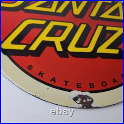 Vintage Santa Cruz Sign Skateboarding Surfing Advertisement Porcelain Gas Sign Vintage Santa Cruz Sign Skateboarding Surfing Advertisement Porcelain Gas Sign