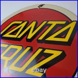 Vintage Santa Cruz Sign Skateboarding Surfing Advertisement Porcelain Gas Sign Vintage Santa Cruz Sign Skateboarding Surfing Advertisement Porcelain Gas Sign