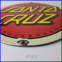 Vintage Santa Cruz Sign Skateboarding Surfing Advertisement Porcelain Gas Sign Vintage Santa Cruz Sign Skateboarding Surfing Advertisement Porcelain Gas Sign