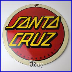Vintage Santa Cruz Sign Skateboarding Surfing Advertisement Porcelain Gas Sign Vintage Santa Cruz Sign Skateboarding Surfing Advertisement Porcelain Gas Sign