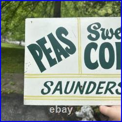 Vintage Saunders Seed Sign Advertising Sign Peas Corn Beans Tippecanoe City Ohio