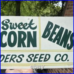 Vintage Saunders Seed Sign Advertising Sign Peas Corn Beans Tippecanoe City Ohio