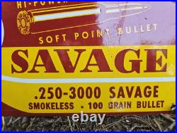 Vintage Savage Arms Sign Porcelain Service Gun Ammo 12 X 6