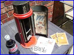 Vintage Schrader Tire gauge Cabinet tin sign display Gas oil original 1920s can