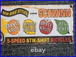Vintage Schwinn Bicycle Metal Porcelain Sign Vintage Schwinn Bicycle Metal Porcelain Sign