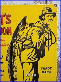 Vintage Scotts Emulsion Porcelain Sign Old Heatlh Re. Eby Medicine Fishing Fish