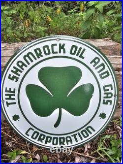 Vintage Shamrock Porcelain Sign Motor Oil Service Gas Station Irish Lucky Clover Vintage Shamrock Porcelain Sign Motor Oil Service Gas Station Irish Lucky Clover
