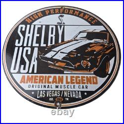 Vintage Shelby Porcelain Sign American Legend Ford Gas Pump Racing Sign