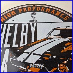 Vintage Shelby Porcelain Sign American Legend Ford Gas Pump Racing Sign