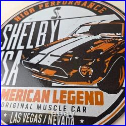 Vintage Shelby Porcelain Sign American Legend Ford Gas Pump Racing Sign