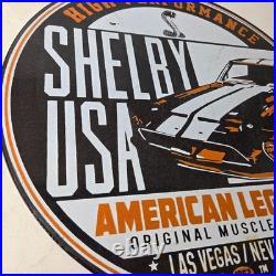 Vintage Shelby Porcelain Sign American Legend Ford Gas Pump Racing Sign