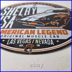 Vintage Shelby Porcelain Sign American Legend Ford Gas Pump Racing Sign