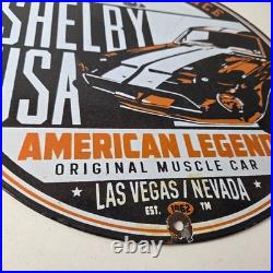 Vintage Shelby Porcelain Sign American Legend Ford Gas Pump Racing Sign