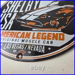 Vintage Shelby Porcelain Sign American Legend Ford Gas Pump Racing Sign