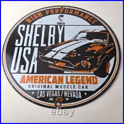 Vintage Shelby Porcelain Sign American Legend Ford Gas Pump Racing Sign