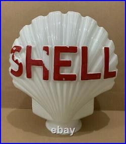 Vintage Shell Gas Pump Globe Light Glass Lens Service Station Garage Sign