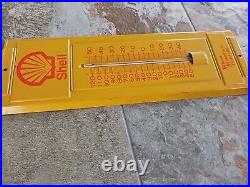 Vintage Shell Gasoline Metal Thermometer Keller Heartt Co Inc Chicago Illinois