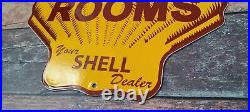 Vintage Shell Gasoline Porcelain Gas Restroom Service Station Pump Plate Sign