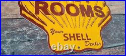Vintage Shell Gasoline Porcelain Gas Restroom Service Station Pump Plate Sign