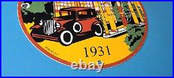 Vintage Shell Gasoline Porcelain Service Station Gas Pump Plate 11 3/4 Ad Sign
