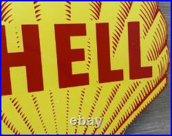 Vintage Shell Gasoline Porcelain Sign Gas Station Pump Plate Motor Oil Service