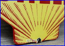 Vintage Shell Gasoline Porcelain Sign Gas Station Pump Plate Motor Oil Service