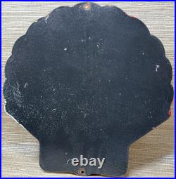 Vintage Shell Gasoline Porcelain Sign Gas Station Pump Plate Motor Oil Service