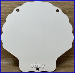 Vintage Shell Gasoline Porcelain Sign Gas Station Pump Plate Motor Oil Service