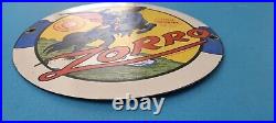 Vintage Shell Gasoline Porcelain Zorro Gas Service Station Pump Plate Sign