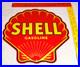 Vintage-Shell-Gasoline-Rare-Red-11-3-4-Porcelain-Metal-Service-Station-Oil-Sign-01-ay