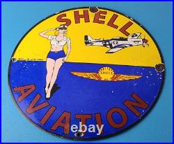 Vintage Shell Gasoline Sign Military Gas Pump Service Automobile Motor Sign