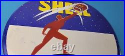 Vintage Shell Gasoline Sign Product Launch Gas Service Station Porcelain Sign