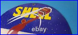 Vintage Shell Gasoline Sign Product Launch Gas Service Station Porcelain Sign