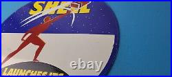 Vintage Shell Gasoline Sign Product Launch Gas Service Station Porcelain Sign