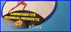 Vintage Shell Gasoline Sign Product Launch Gas Service Station Porcelain Sign