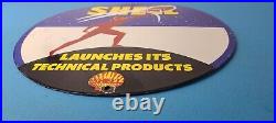 Vintage Shell Gasoline Sign Product Launch Gas Service Station Porcelain Sign