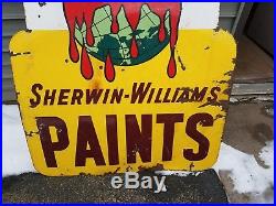 Vintage Sherwin Williams Paint Porcelian Sign Car Boat Advertising Barn Find