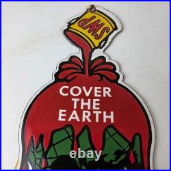 Vintage Sherwin Williams Paints Sign Gas Oil Pump Porcelain Advertising Sign