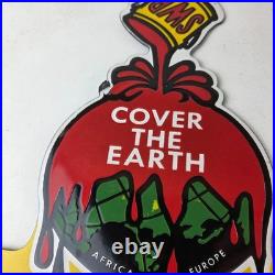 Vintage Sherwin Williams Paints Sign Gas Oil Pump Porcelain Advertising Sign