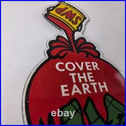 Vintage Sherwin Williams Paints Sign Gas Oil Pump Porcelain Advertising Sign