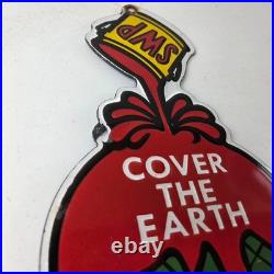 Vintage Sherwin Williams Paints Sign Gas Oil Pump Porcelain Advertising Sign