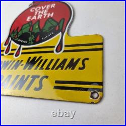 Vintage Sherwin Williams Paints Sign Gas Oil Pump Porcelain Advertising Sign Vintage Sherwin Williams Paints Sign Gas Oil Pump Porcelain Advertising Sign