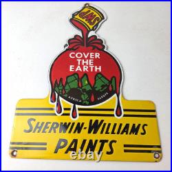 Vintage Sherwin Williams Paints Sign Gas Oil Pump Porcelain Advertising Sign Vintage Sherwin Williams Paints Sign Gas Oil Pump Porcelain Advertising Sign