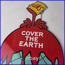 Vintage Sherwin Williams Paints Sign Large Gas Pump Porcelain Advertising Sign