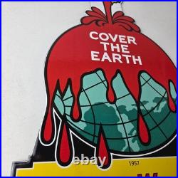 Vintage Sherwin Williams Paints Sign Large Gas Pump Porcelain Advertising Sign