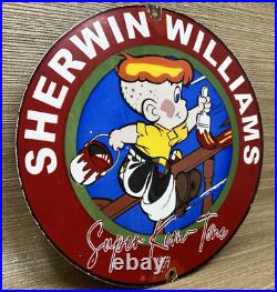 Vintage Sherwin Williams Porcelain Sign Paint Oil Latex Home Improvement