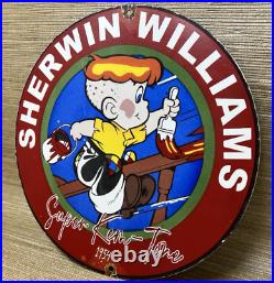 Vintage Sherwin Williams Porcelain Sign Paint Oil Latex Home Improvement