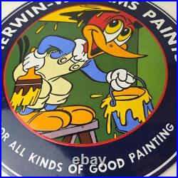 Vintage Sherwin Williams Sign Paint Brush Painting Gas Oil Pump Porcelain Sign Vintage Sherwin Williams Sign Paint Brush Painting Gas Oil Pump Porcelain Sign