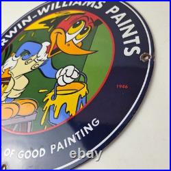 Vintage Sherwin Williams Sign Paint Brush Painting Gas Oil Pump Porcelain Sign Vintage Sherwin Williams Sign Paint Brush Painting Gas Oil Pump Porcelain Sign